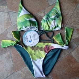 NWT BLUE GLUE BANANA 2 PIECE BIKINI SET